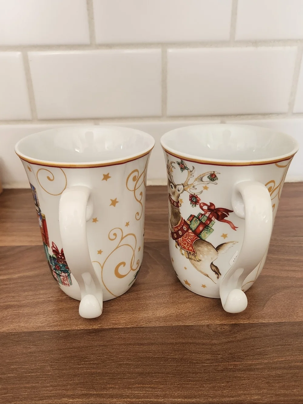 William Sonoma Twas The Nigt Before Chrisrmas Holiday Porcelain Mugs-Set Of 2